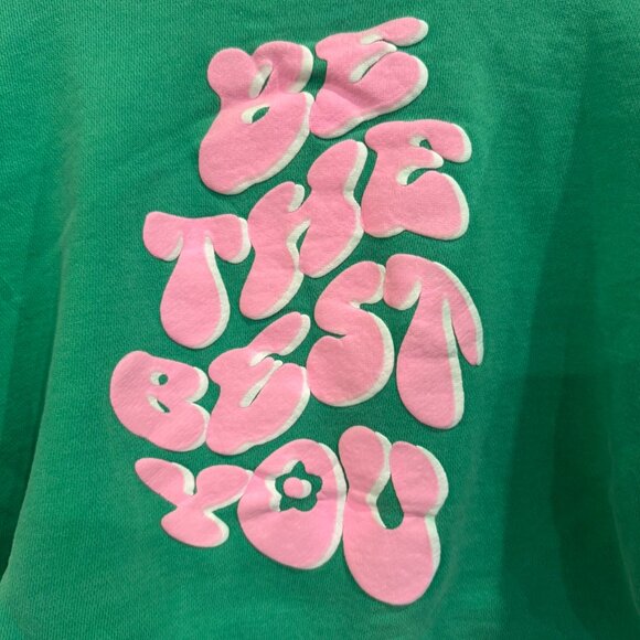 Cotton On Kids “Be The Best You” Green Cropped Sweatshirt – Size 6 - Picture 5 of 5